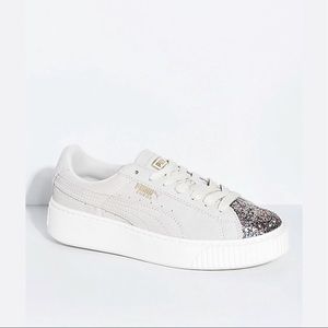 PUMA Suede Platform Crushed Gem & Grey Shoes